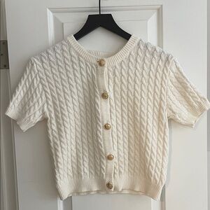H&M Cream Cable Knit Cardigan